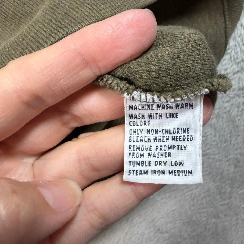 Vtg Polo Ralph Lauren 1/4 Zip Pullover Men Large Olive Green Military Cotton